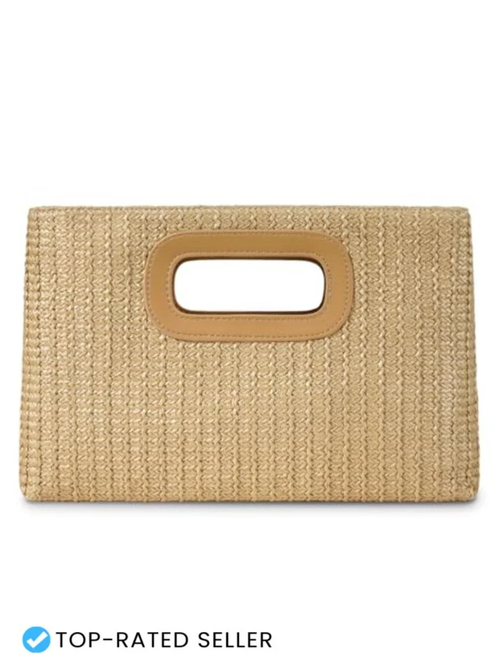 Top Handle Straw Clutch Purse Women's Evening Bag with Gold Chain Crossbody